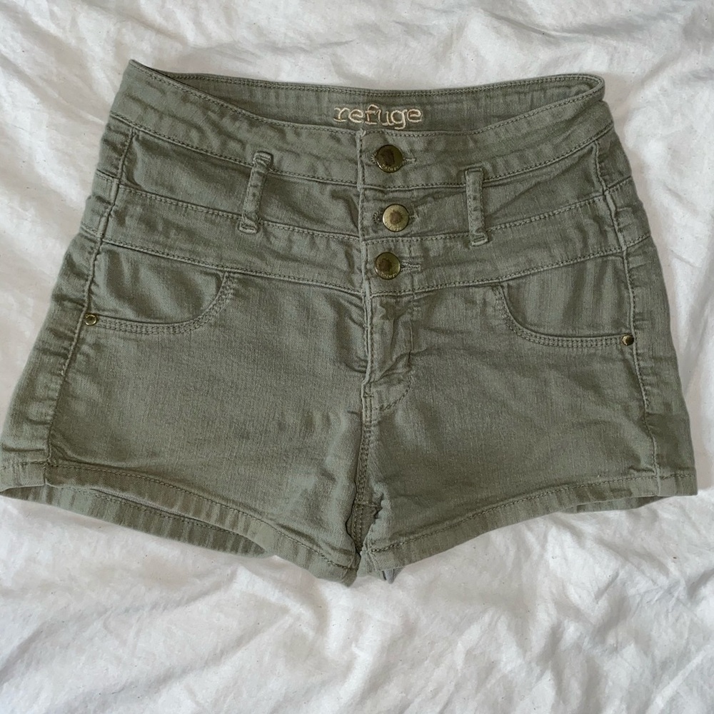 Charolotte Russe High-Rise Green Shorts